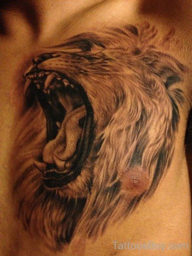 Lion Tattoo Design On Chest-TB1081