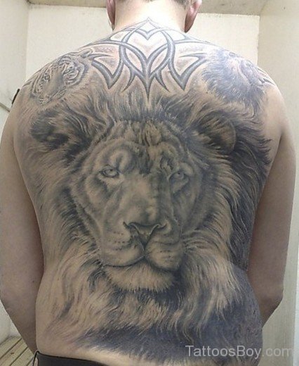 Lion Tattoo Design On Full Back-TB1082
