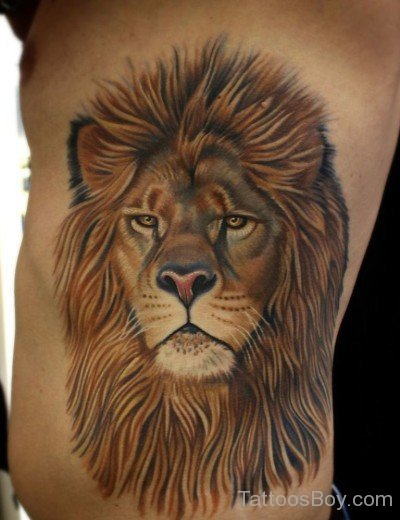 Lion Tattoo Design On Rib-TB1088