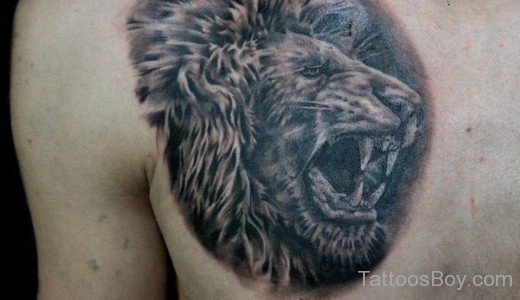 Lion Tattoo On Chest 2-TB1099