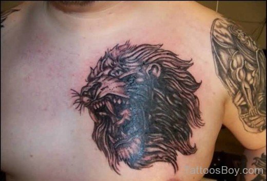 Lion Tattoo On Chest 