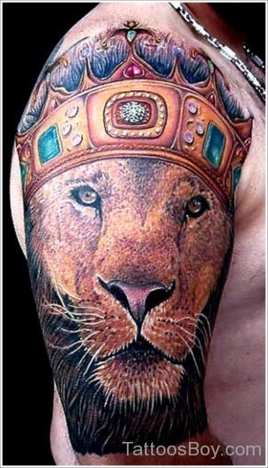 Lion Tattoo On Half Sleeve-TB1441