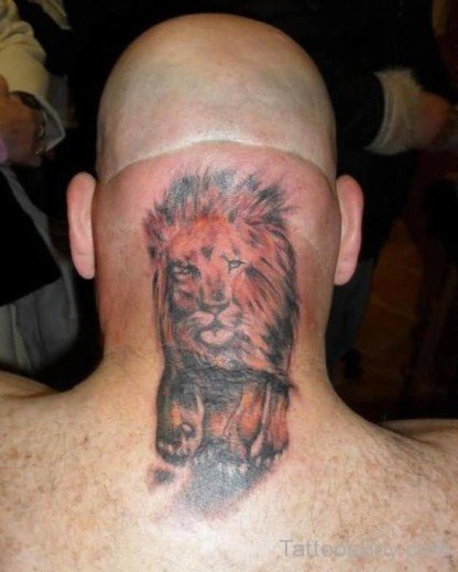 Lion Tattoo On Nape-TB1105