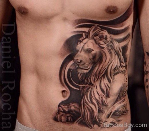 Lion Tattoo On Rib-TB1106