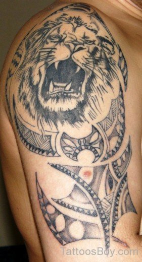 Lion Tattoo On Shoulder-TB1083