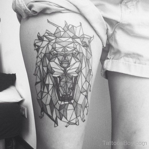 Lion Tattoo On Thigh 7-TB1110