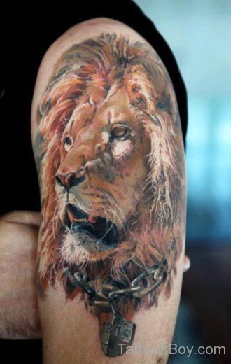 Lion Tattoo On Thigh