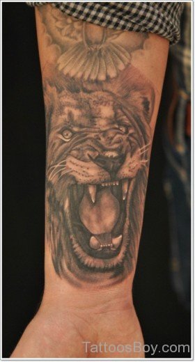 Lion Tattoo On Wrist