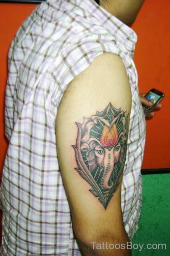 Lord Ganesha Tattoo On Bicep-TB1158