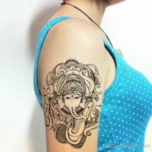 Lord Ganesha Tattoos On Bicep-TB1107