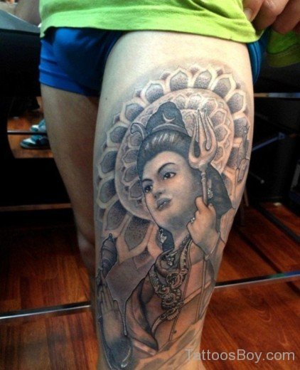 Lord Shiva Tattoo On Thigh-TB152