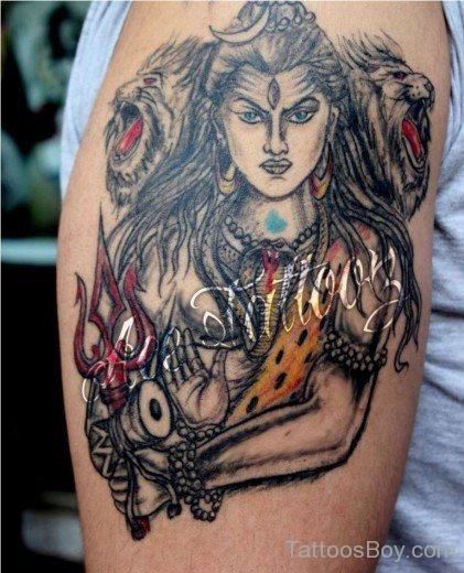 Lord Shiva  With Open Third Eye Tattoo-TB140