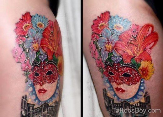 Lovely Venetian Mask Tattoo-TB1070