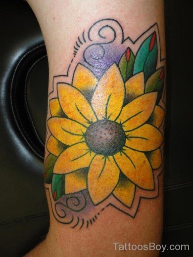 Lovely Yellow Sunflower Tattoo On Arm-TB1245