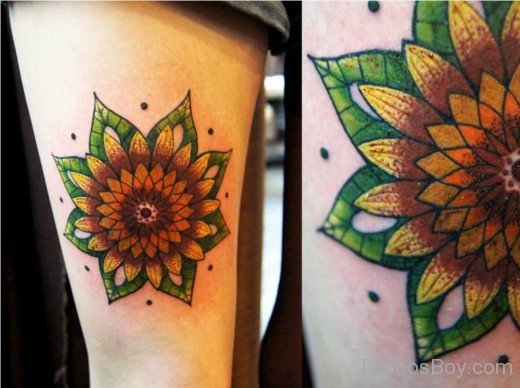 Mandala Sunflower Tattoo-TB1246