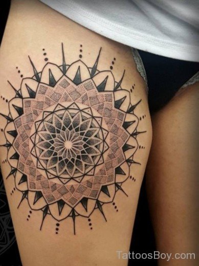 Mandala Tattoo On Thigh-TB1112