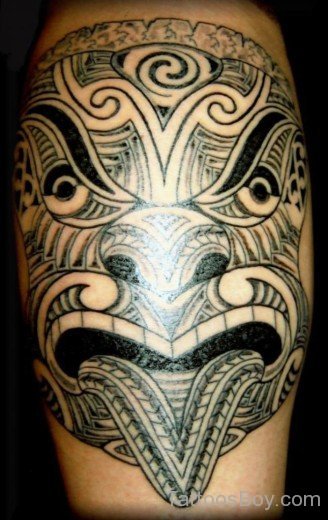 Maori Tribal Mask Tattoo