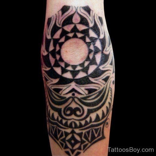 Maori Tribal Tattoo Design On Elbow-TB1105
