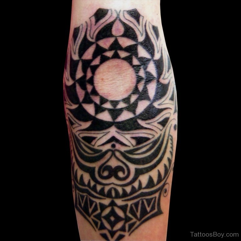 Maori Tribal Tattoo Design On Elbow