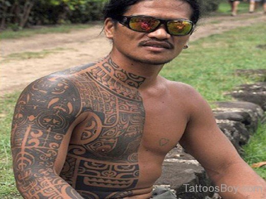 Maori Tribal Tattoo On Rib 