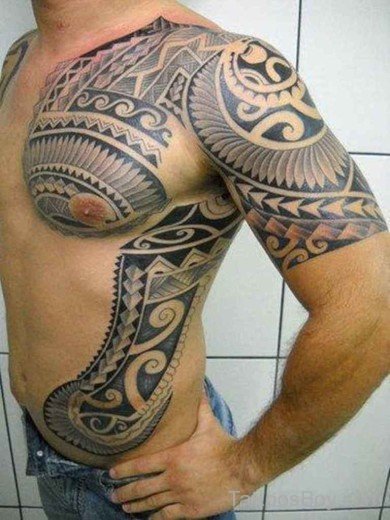 Maori Tribal Tattoo Design On Rib-TB1115