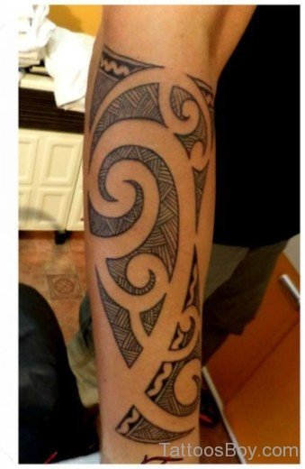 Maori Tribal Tattoo On Arm-TB1121