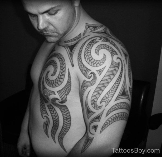 Maori Tribal Tattoo On Bicep