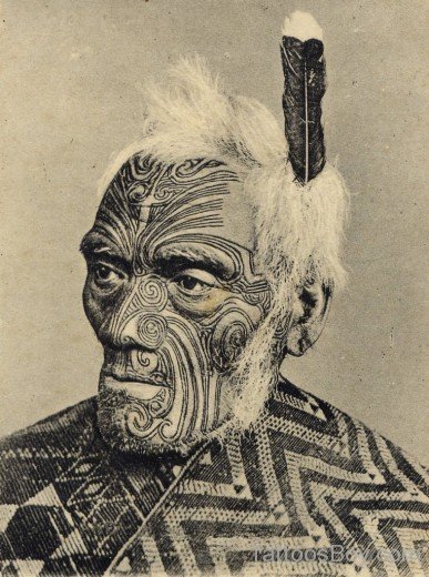 Maori Tribal Tattoo On Face 4-TB1136