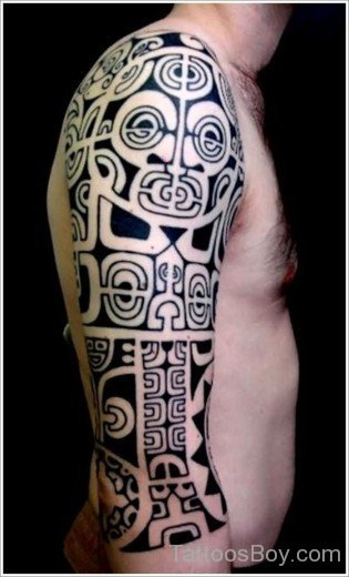 Maori Tribal Tattoo On Right Sleeve-TB1153