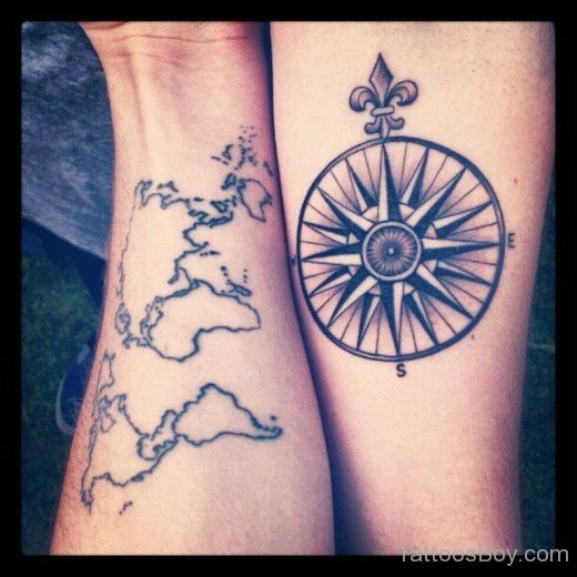 Map And Compass Tattoo-TB128