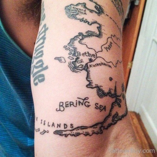 Stylish Map Tattoo  