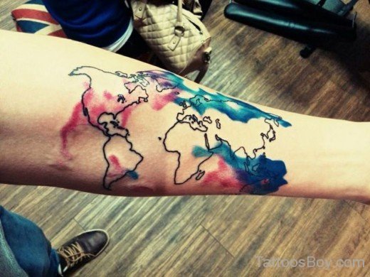 Map Tattoo Design On Arm 4-TB1074