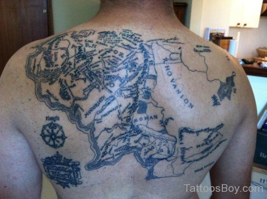 Map Tattoo Design On Back 4-TB1076