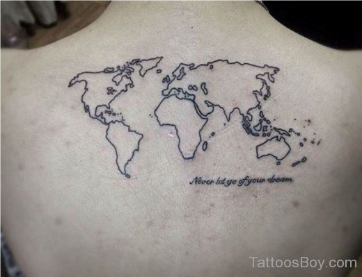 Map Tattoo Design On Back-TB1052
