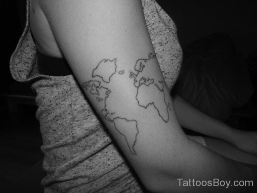 Map Tattoo Design On Bicep 3-TB1078