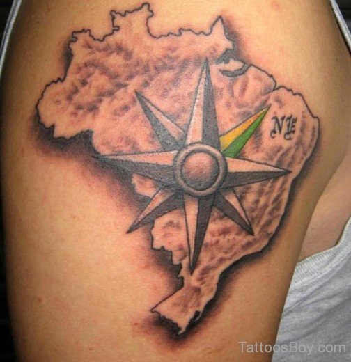 Map Tattoo Design On Bicep-TB1080