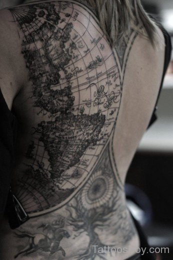 Map Tattoo Design On Rib-TB1084