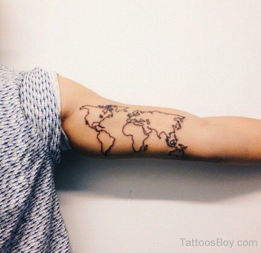 Map Tattoo On Bicep