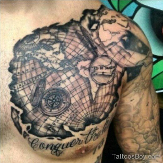 Map Tattoo On Chest