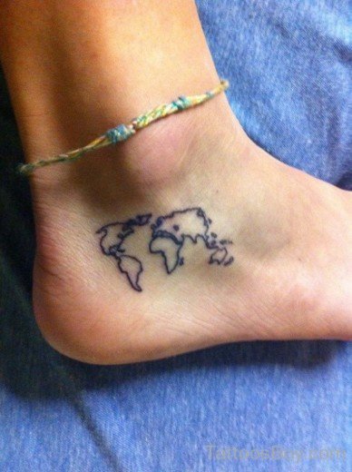 Map Tattoo On Foot