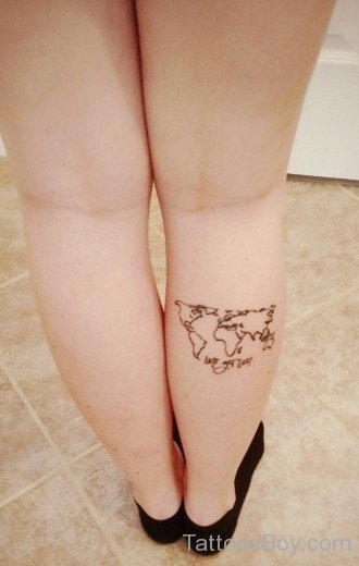 Map Tattoo On Leg