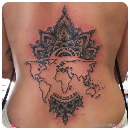 Map Tattoo On Lower Back-TB1098