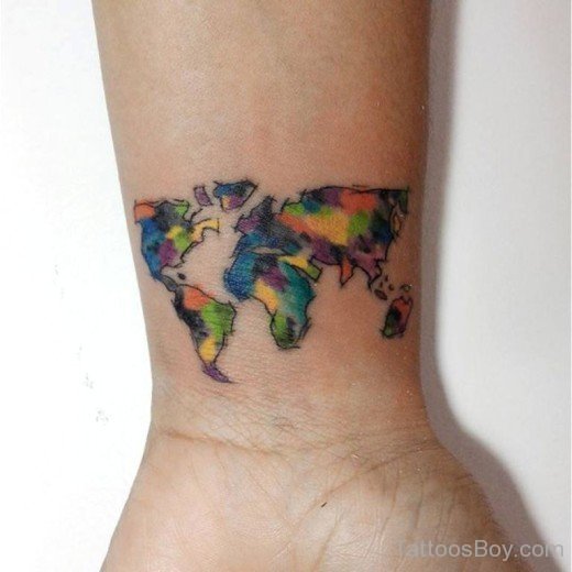 Map Tattoo On Wrist 