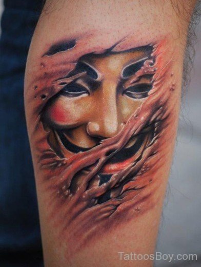 Mask Tattoo On Arm