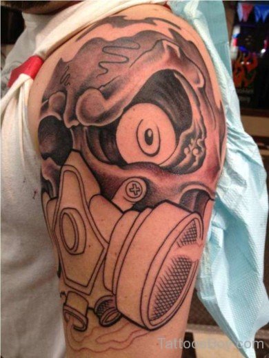 Mask Tattoo On Half Sleeve 55-TB136