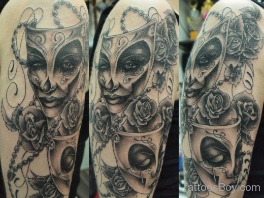 Mask Tattoo On Half Sleeve-TB138