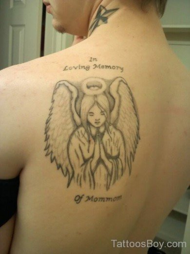 Memorial Angel Tattoo Design On Back-TB1042