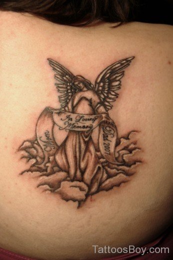 Memorial Angel Tattoo On Back 3-TB1053