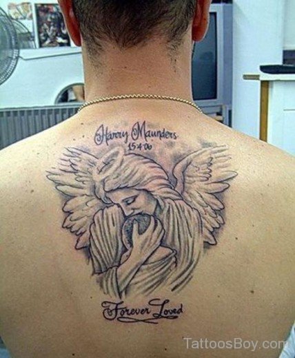 Memorial Angel Tattoo On Back 5-TB1055