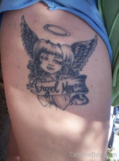 Memorial Angel Tattoo On Bicep-TB1060